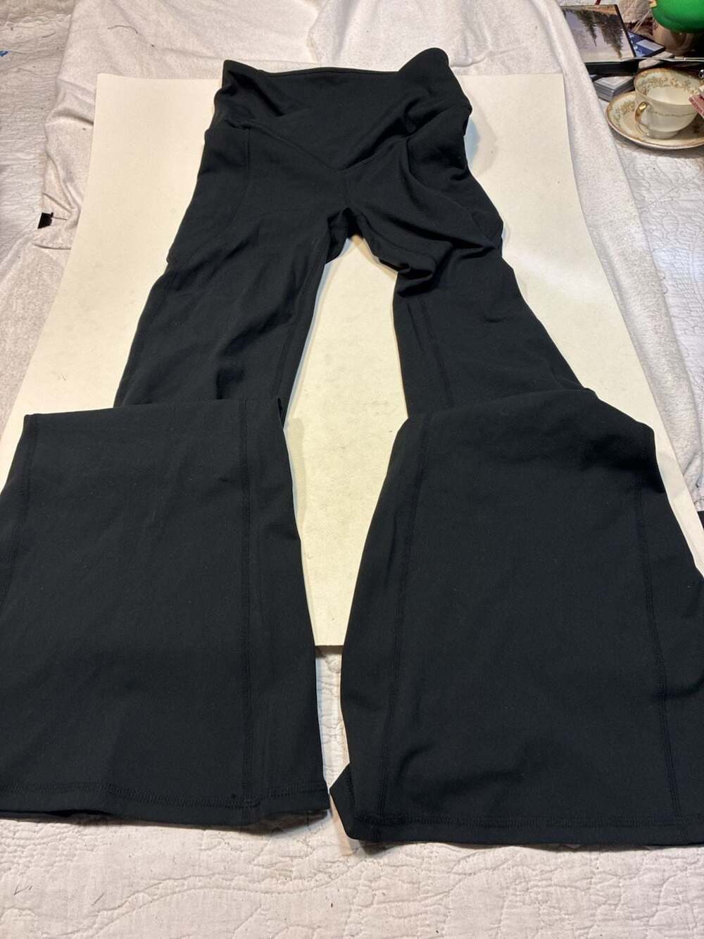 Fabletics PureLuxe Black High Waisted Flare Yoga Pants Leggings